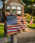 Rustic 3D American Flag — Wall & Post Display