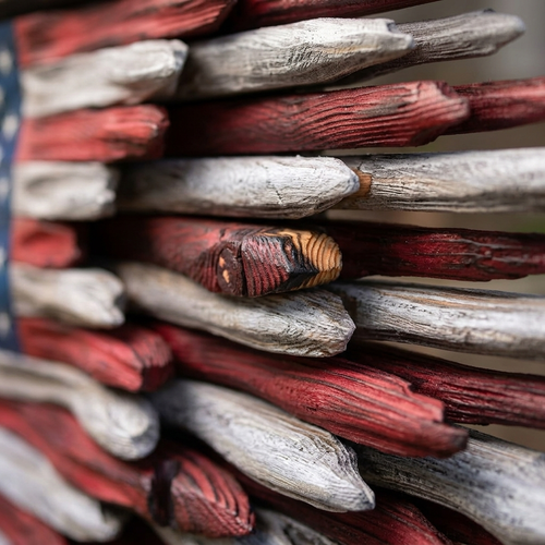 Rustic 3D American Flag — Wall & Post Display